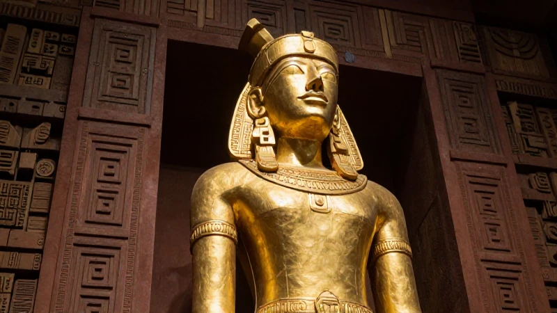 Estatuilla Inca dorada resalta con dramatismo