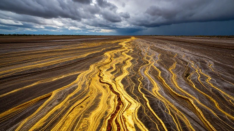 Paisaje venezolano con vetas de oro impactantes