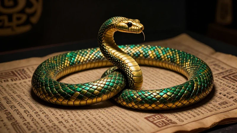 Serpiente dorada envela manuscrito peruano antiguo