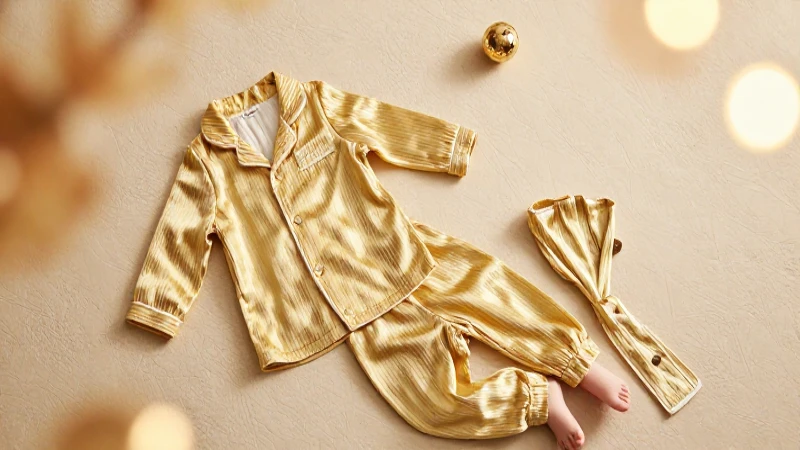 Niña adorable en pijama sobre fondo elegante