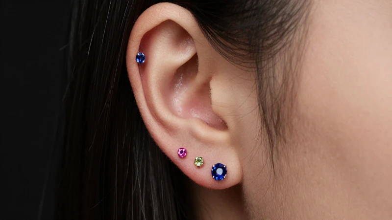EAR PARTY SET: Elige entre 3 y 2 Hole Earring Sets Modernos 4 Joyas llamativas realzan múltiples perforaciones