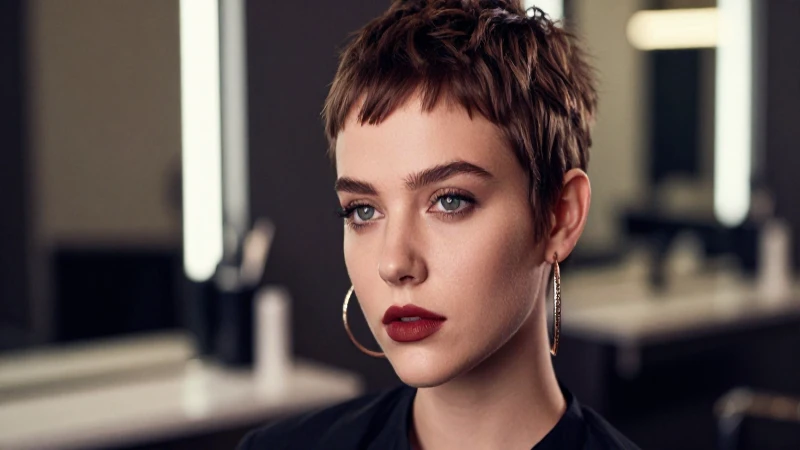 Mujer joven con estilo llamativo y vibrante