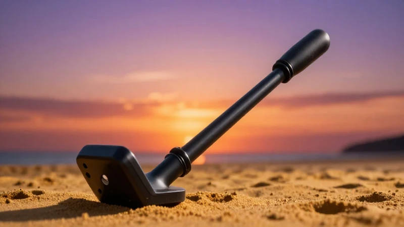 Atractivo tesoro en la playa al atardecer