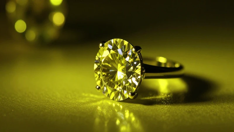 Anillo de diamantes brilla con luz fluorescente