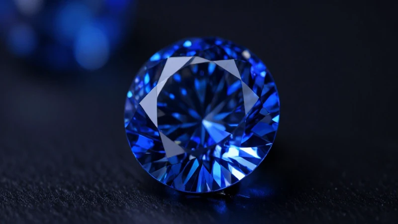 Diamante azul resplandeciente con iluminación dramática