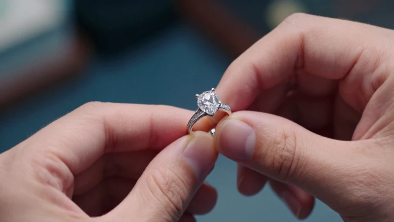 Anillo de diamantes bajo luz dramática