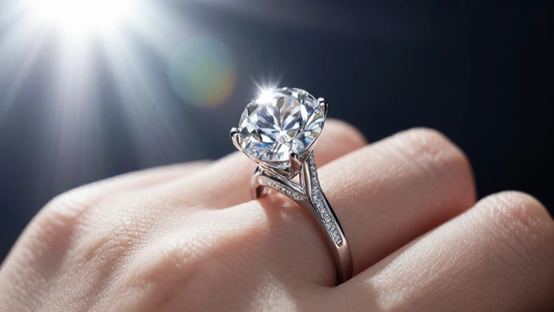 Anillo brillante en mano femenina elegante