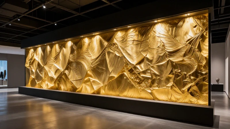 Interior lujoso y estilizado con minerales dorados