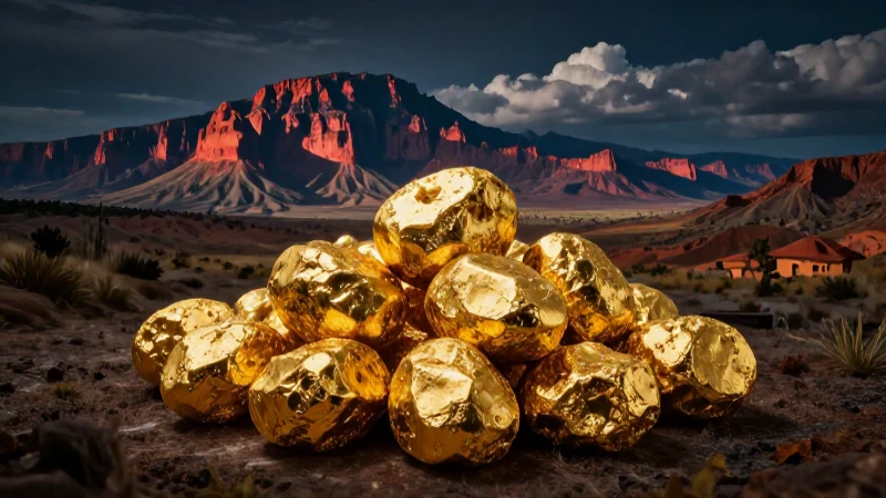 Oro resplandeciente en paisaje mexicano épico