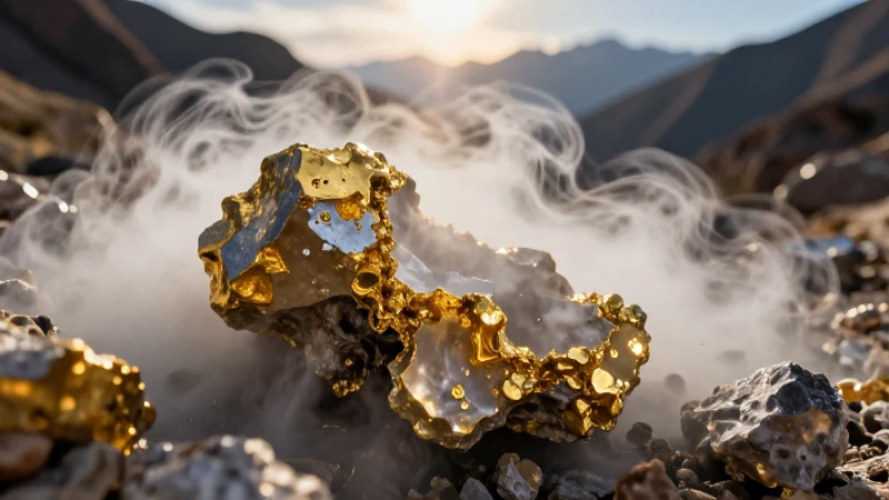 Cuarzo aurífero en montaña: espectáculo geológico