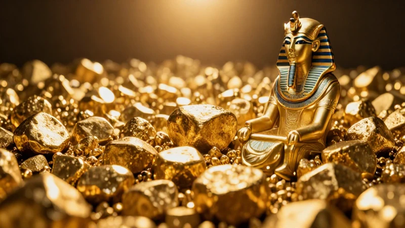 Faraón egipcio en dorado, iluminación cinematográfica
