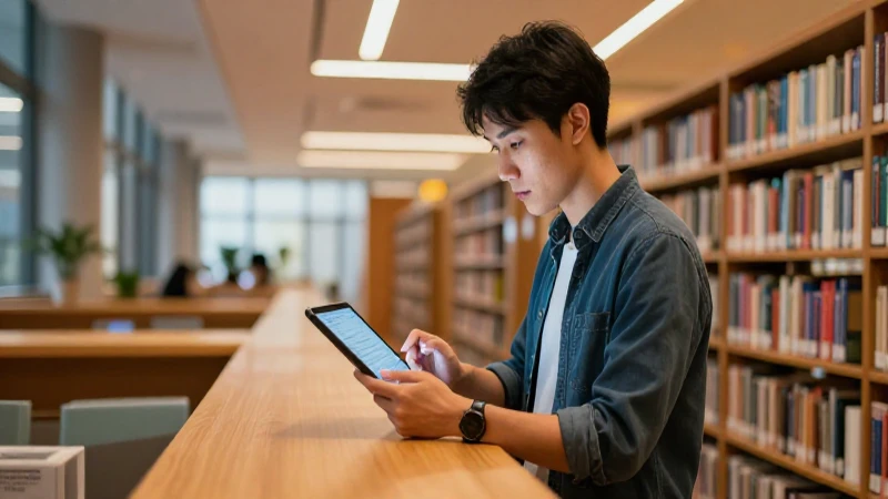 ENCiT archivos: Todo lo que necesitas saber sobre su manejo 2 Investigador estudia archivos digitales en biblioteca moderna