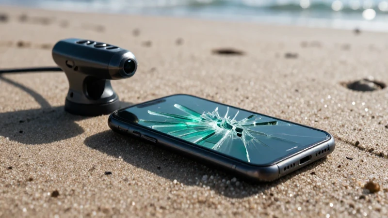 Un detector de metales en la playa, dramático