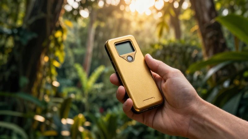 Detector de oro en jungla tropical vibrante