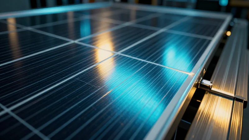 Celdas fotovoltaicas resplandecen en tonos turquesa y oro