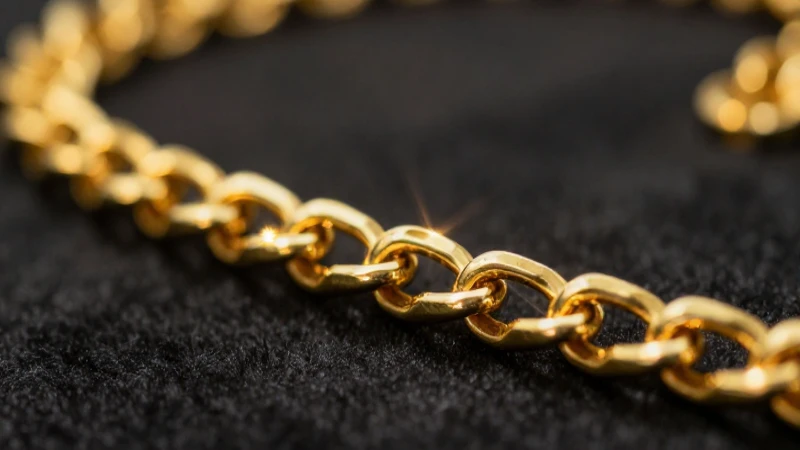 Cadena dorada brillante con lujo elegante