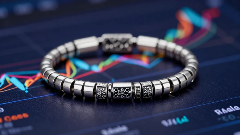 Pulsera plateada destacada con iluminación dramática