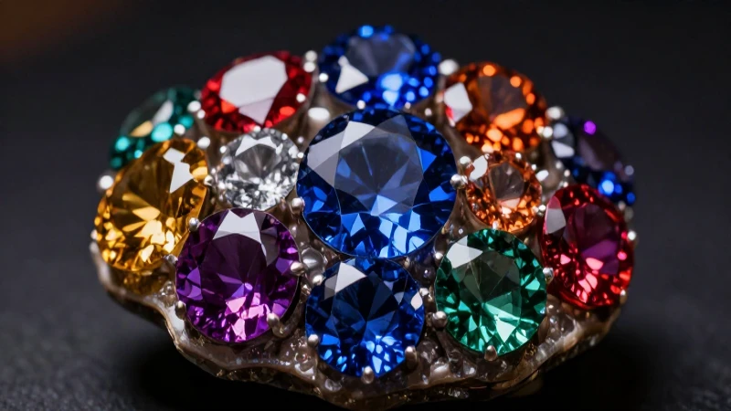 Claro, aquí tienes:Gemas vibrantes en primer plano y dramáticas