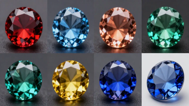 Elegante composición fotográfica de gemas coloridas