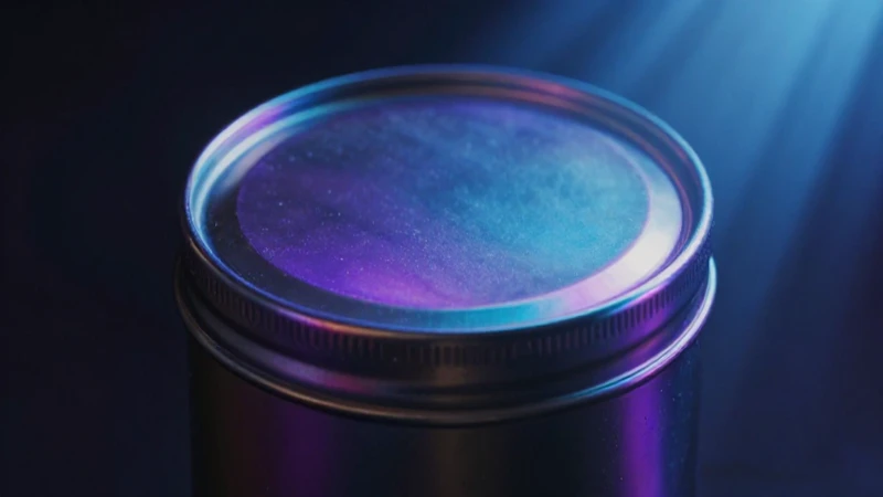 Metal brillante con vivos colores iridiscentes