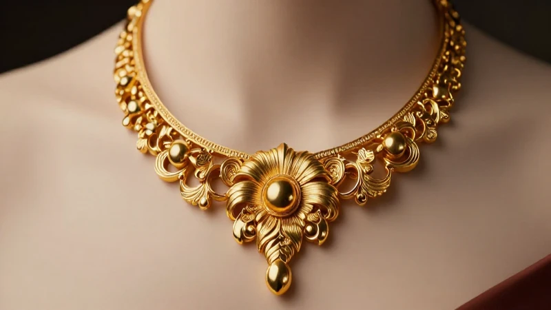 Collar dorado resalta lujo y elegancia
