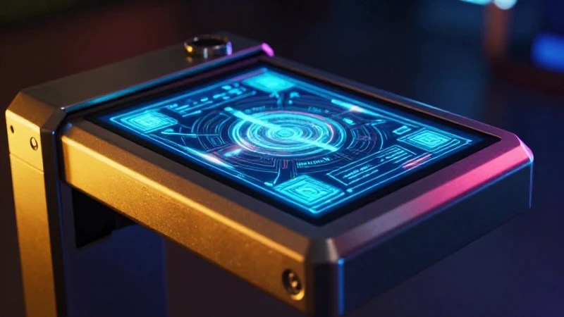 Detector metálico futurista con escaneo holográfico