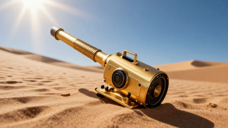 Cómo detectar y detener imitaciones de detectores de metal 2 Detector dorado en arena, luz cinematográfica intensa