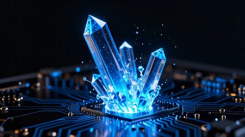 Cristales azules vibrantes en estudio profesional