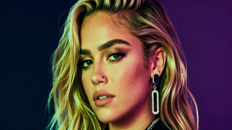 Retrato vibrante de Miley Cyrus, estilo profesional