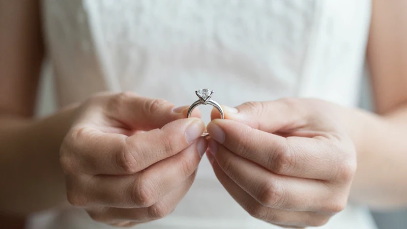 Anillo nupcial en detalle, atmósfera romántica