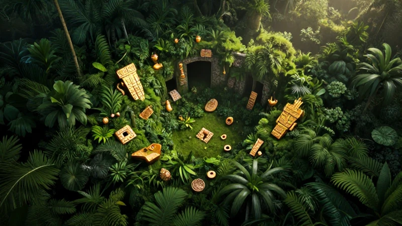 Cazadores de tesoros: cómo exploran con OKM Evolution 6 Ruinas incas doradas en jungla exuberante