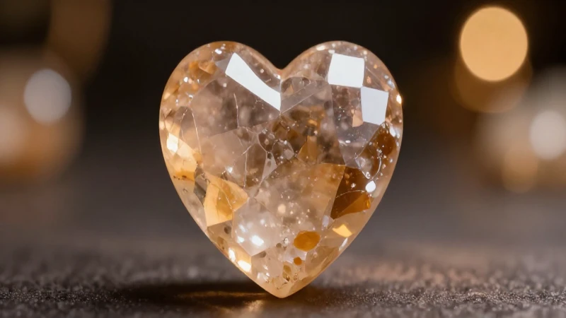 Corazón de cristal icnusaíta, imagen elegante y vibrante