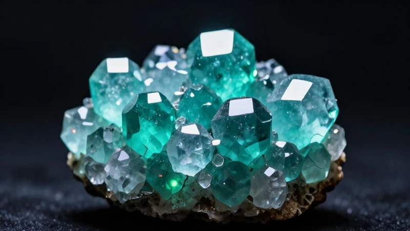 Fluorita vibrante en iluminación cinematográfica neón