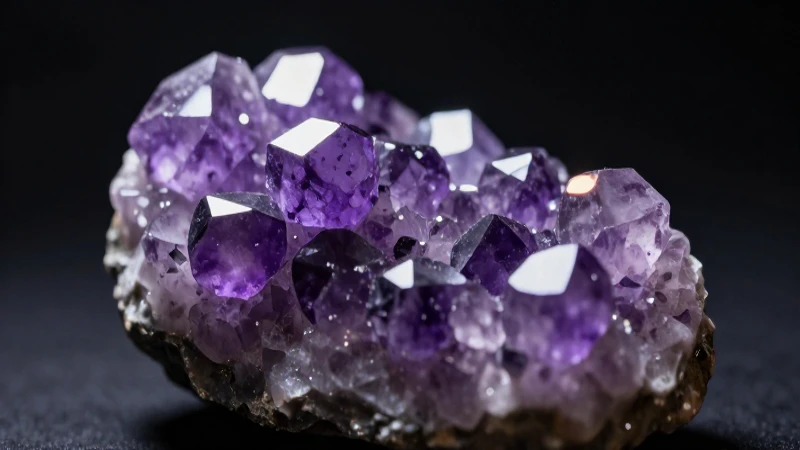 Claro, aquí tienes la respuesta: Fluorita púrpura brillante en primer plano macro