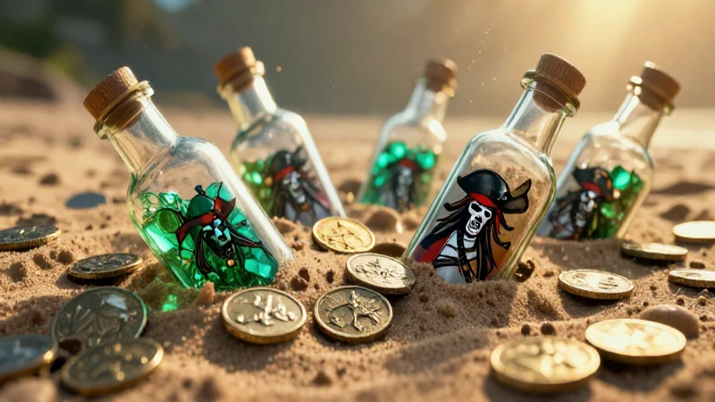 Se encontraron botellas y monedas en tesoro pirata de Surinam 6 Tesoros piratas en una escena cinematográfica vibrante
