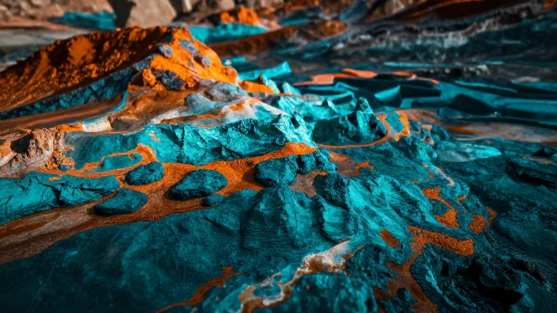 Cuál es el impacto del cobalto y níquel en el medio ambiente 5 Paisaje mineral impactante con colores vibrantes