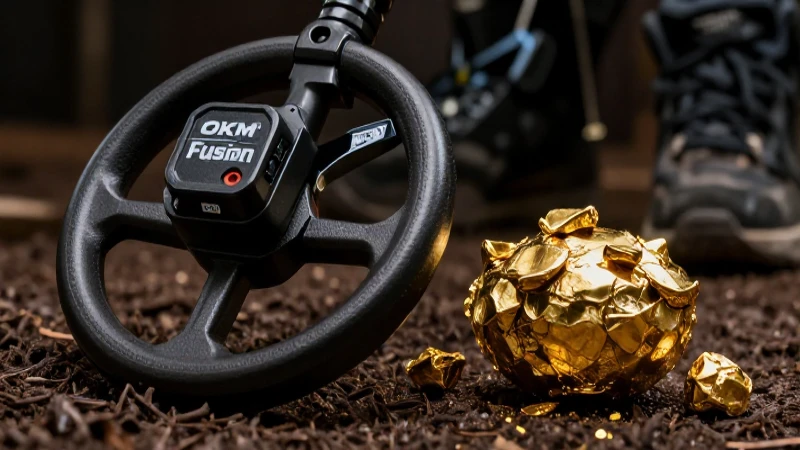 Detector de oro profesional con iluminación dramática