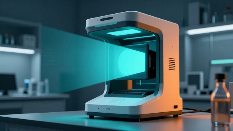 Escáner corporal en laboratorio con iluminación dramática