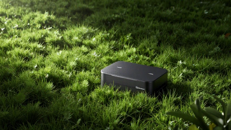 GeoSeeker en campo exuberante, imagen cinematográfica
