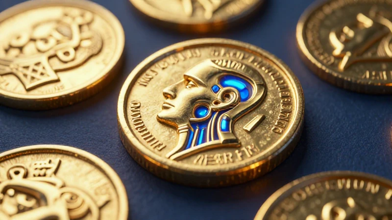 Monedas persas doradas en diseño futurista