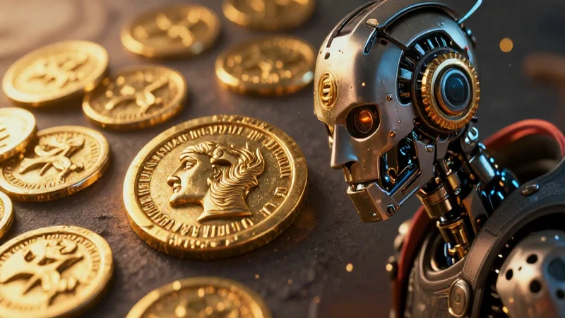 Cazador de tesoros con oro persa futurista