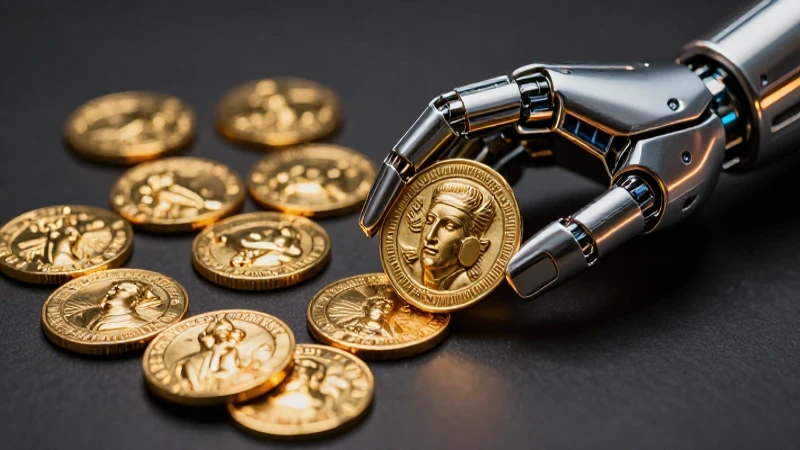 Monedas antiguas y biónica en arte lujoso