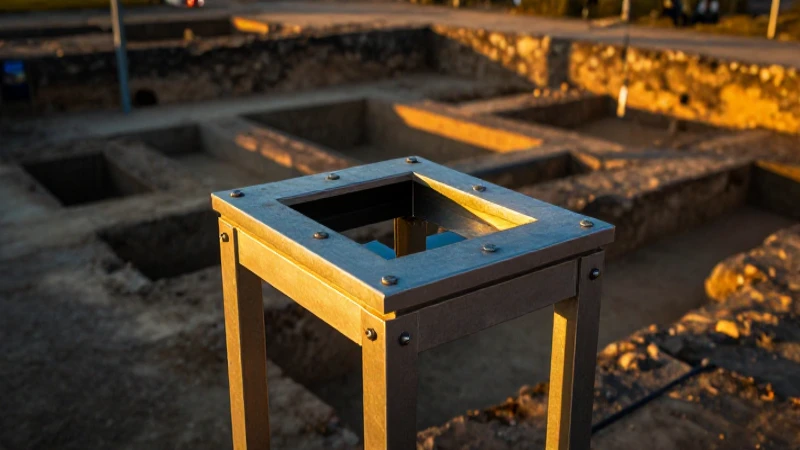 Excavación arqueológica con luz dorada llamativa