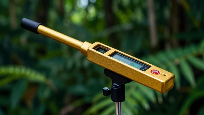 Detector de oro en bosque, iluminación dramática
