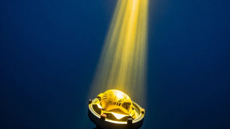 Artefactos dorados resaltan en el océano profundo