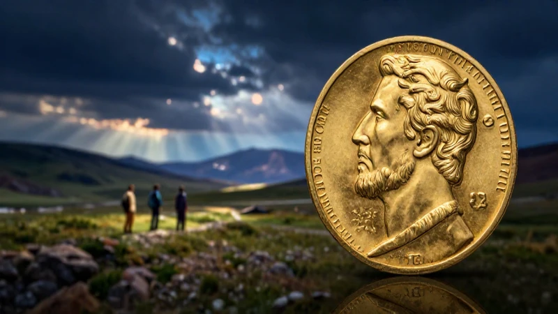 Moneda antigua en paisaje turco épico