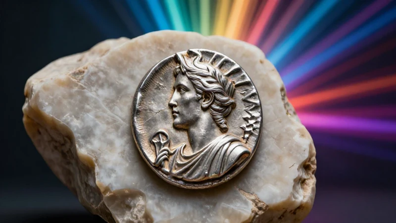 Moneda griega antigua en dramatismo visual cinematográfico