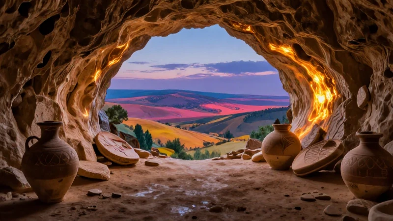 Cerámica griega, cueva ucraniana y luz dramática