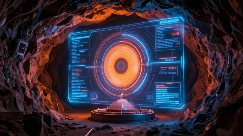 Innovaciones en detección de cavidades subterráneas 2 Exploración radar de caverna con holograma futurista