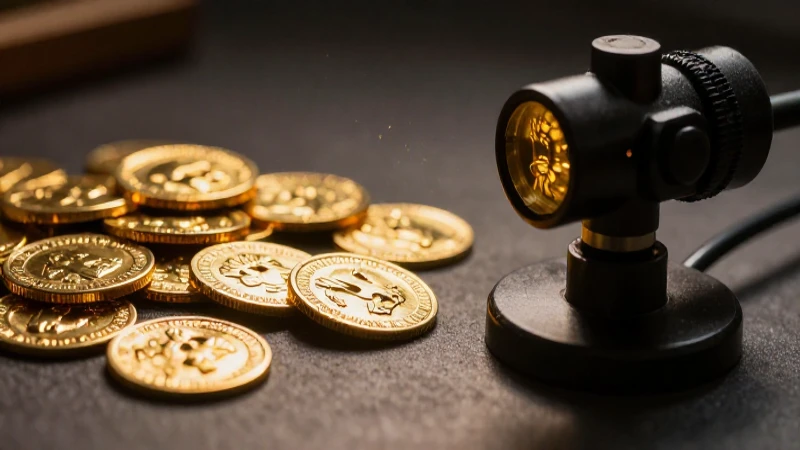 Monedas antiguas brillan bajo luz dramática